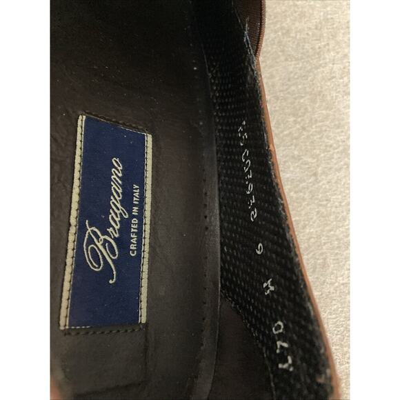 BRAGANO Men’s Leather Basket Weave Loafer Slip On Shoes Size 9 M Brown Italian ￼ - Picture 9 of 9